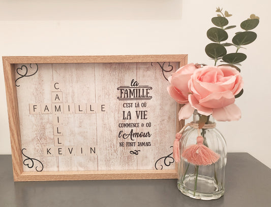 Cadres peronnalisé lettres scrabbles