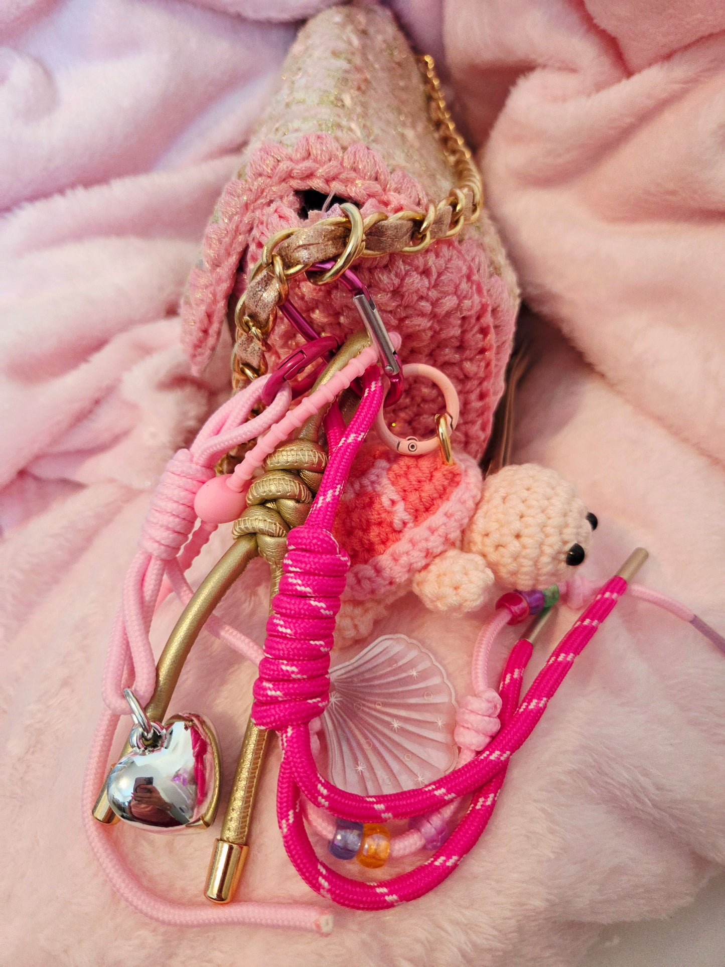 Grigri de sac tortue rose
