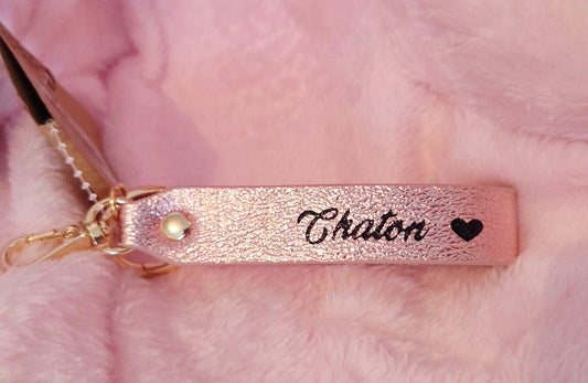 Porte clé chaton rose