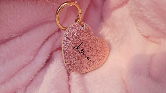 Porte clé love rose