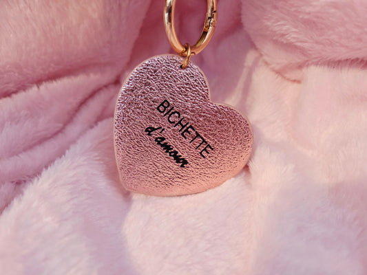 Porte clé bichette d'amour rose
