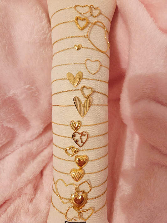 Bracelets acier coeurs